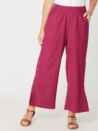Linen Shores Pant - Berry- 31477