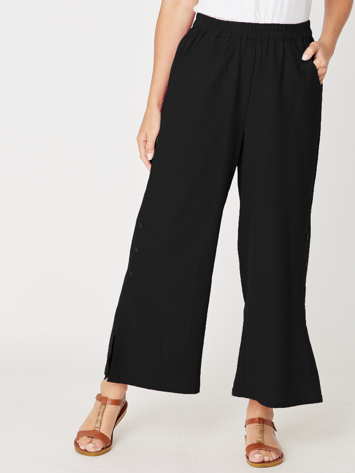 Linen Shores Pant - Black - 31477