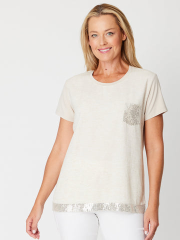 Linen Shores Spliced Top - Sand - 31478 - 