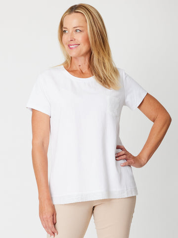 Linen Shores Spliced Top - White - 31478 - 