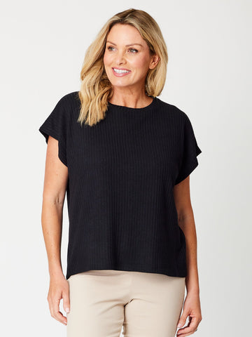 Sandy Shores Knit Top- Black - 31481 - Cordelia St