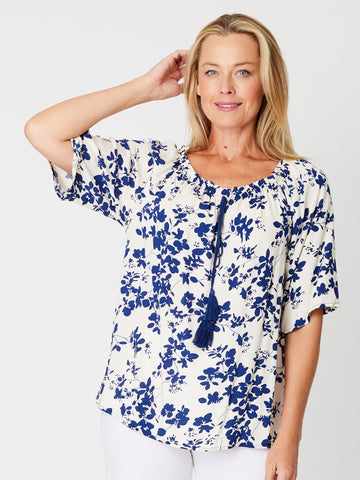 Oakley Top-- Blue- 31492 - Clothes for Senior & Elderly Women