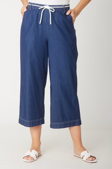 Wide Leg 7/8 Pant - Dark Denim - 31500 - All