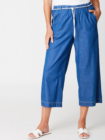 Wide Leg 7/8 Pant - Denim - 31500 - SUMMER