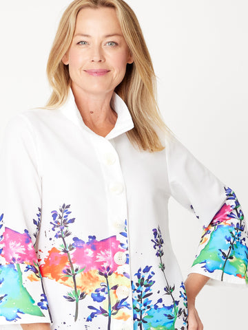 Tall Flowers Print Shirt - Flower - 31519 - SUMMER