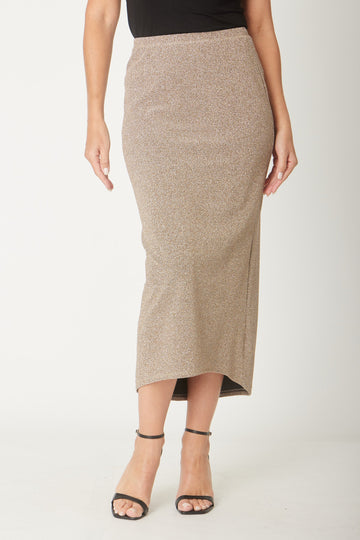 Lurex Lux Skirt - Gold - 31526 - Clothes for Senior & Elderly Women
