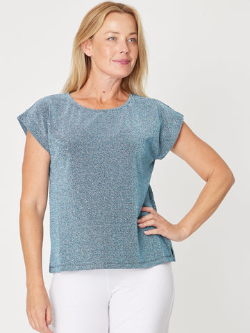 Lurex Lux Tarin Top - Turq - 31529 - Spring/Summer