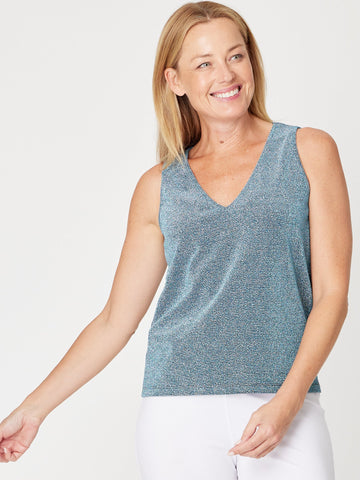 Lurex Lux Sleeveless Top - Turq - 31530 - Spring/Summer