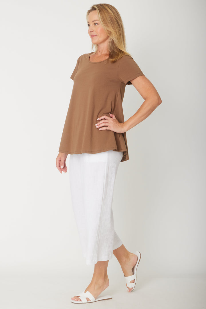 Bonded Muslin/Cheesecloth Pant -  White - 31431