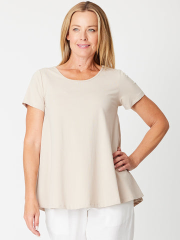 Short Sleeve Margie Swing Top - Sand - 31538 - New Arrivals