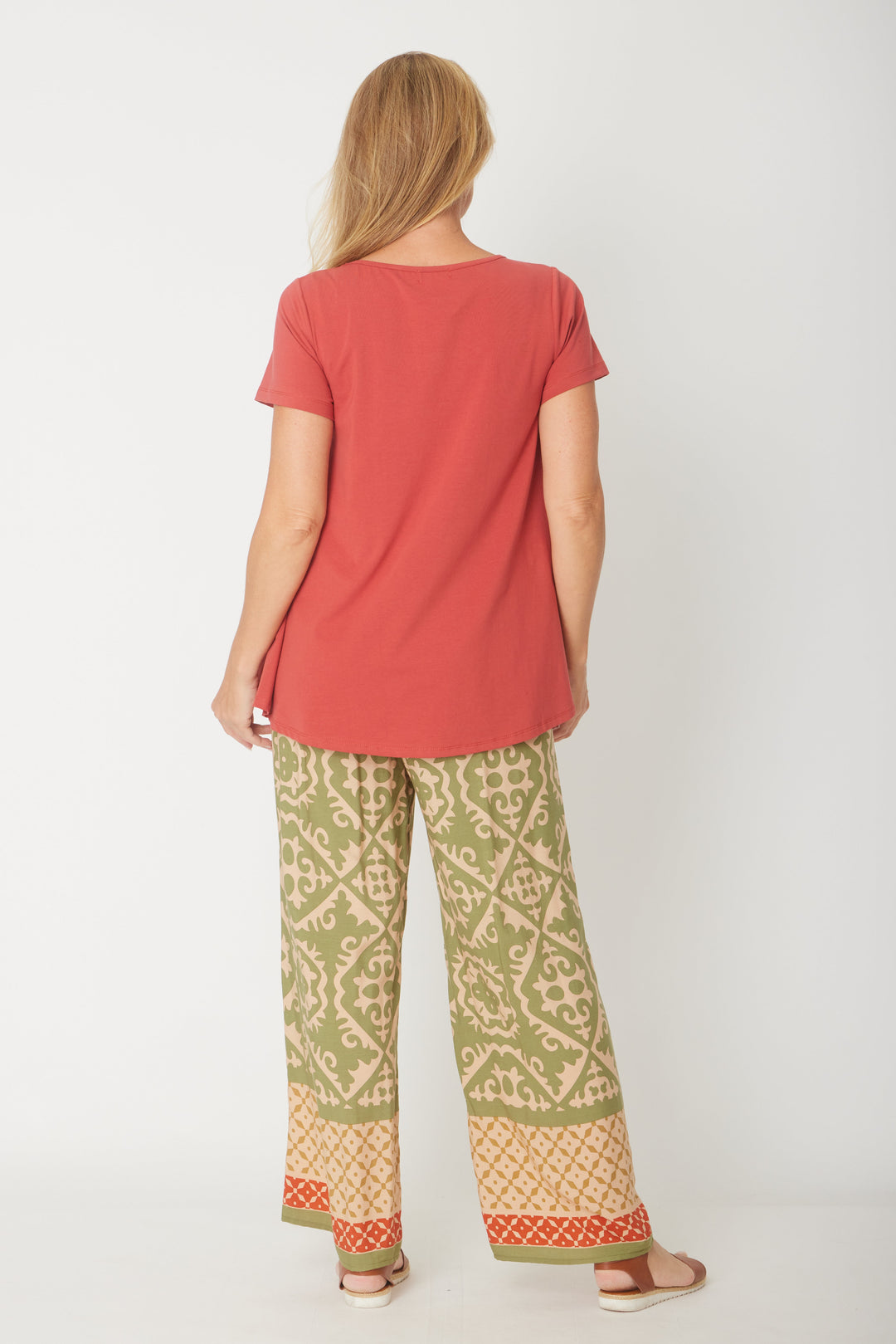 Short Sleeve Margie Swing Top- Terracotta - 31538