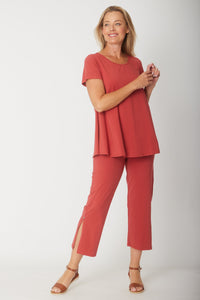 Short Sleeve Margie Swing Top- Terracotta - 31538