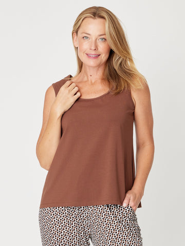 Margie Swing Tank -Mocha -31539 - Spring/Summer