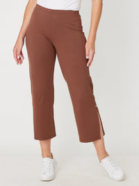 Margie Split Pant-2-- Mocha - 31540