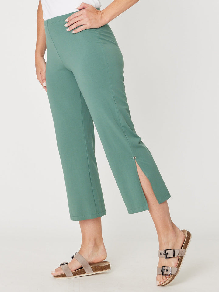 Margie Split Pant-2-- Sage - 31540