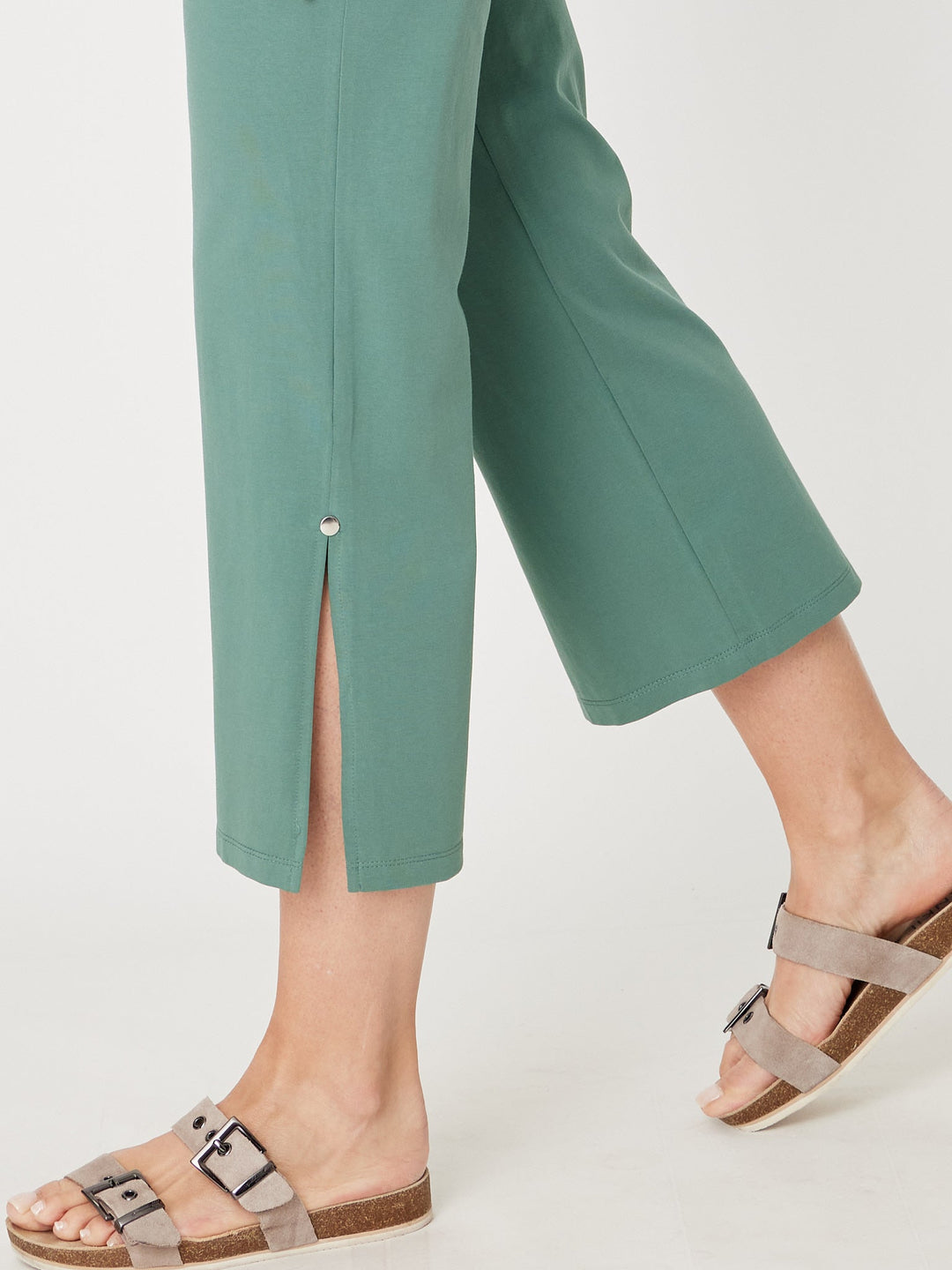 Margie Split Pant-2-- Sage - 31540