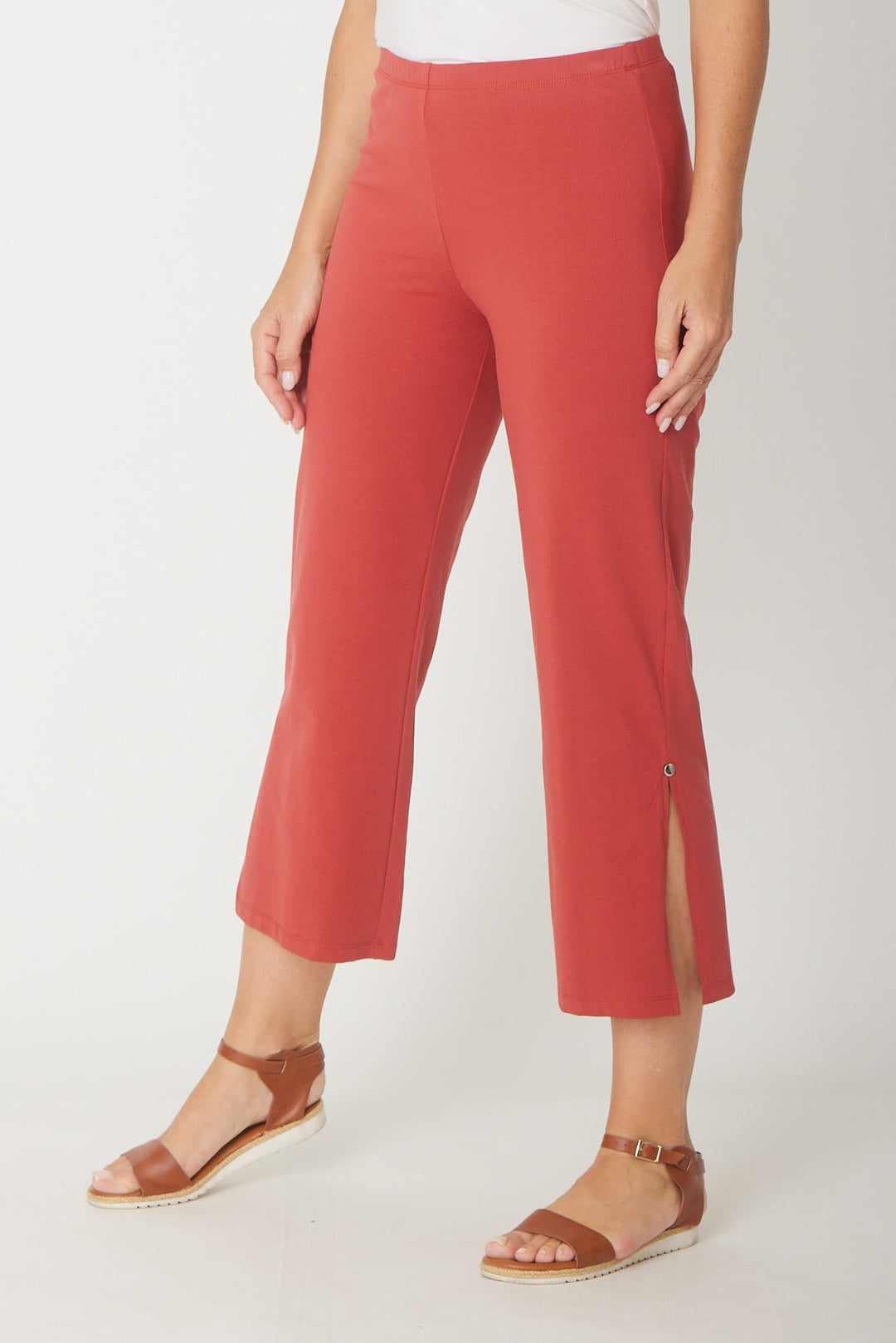 Margie Split Pant-2-- Terracotta - 31540