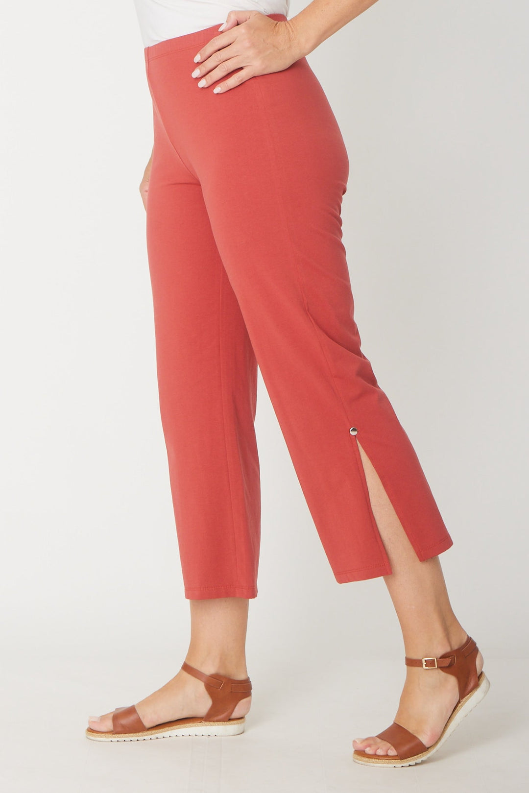 Margie Split Pant-2-- Terracotta - 31540