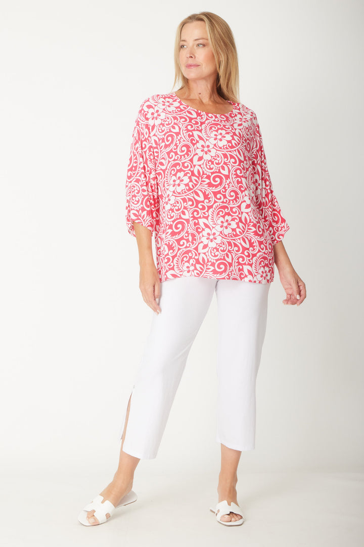 Margie Split Pant-2-- White - 31540