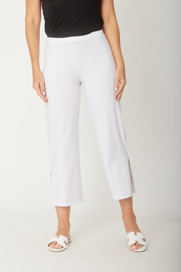 Margie Split Pant - White - 31540 - SUMMER