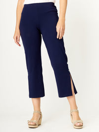 Margie Split Pant-2 -- Navy - 31540