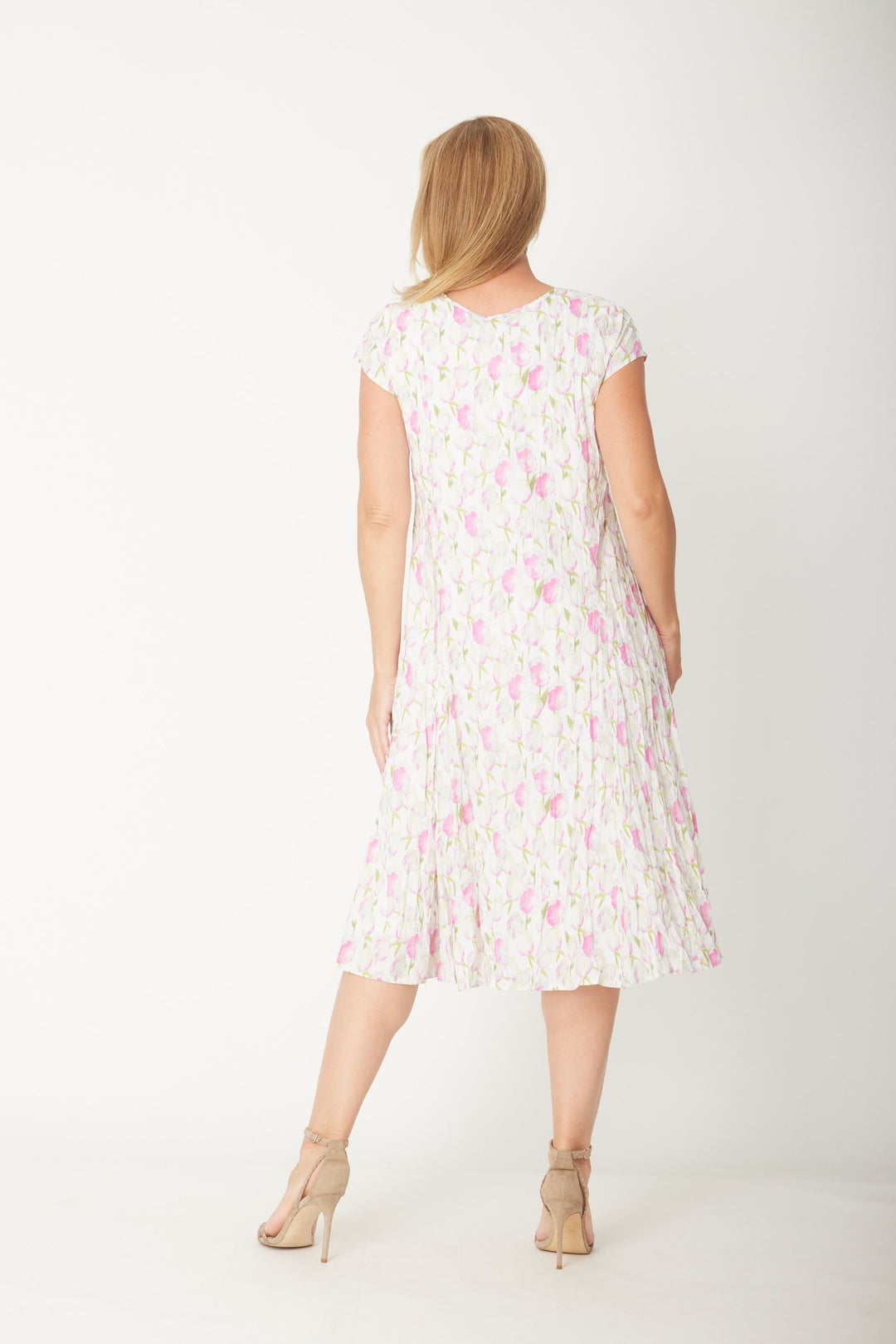 Crinkle Cotton Dress-- Pink - 31543
