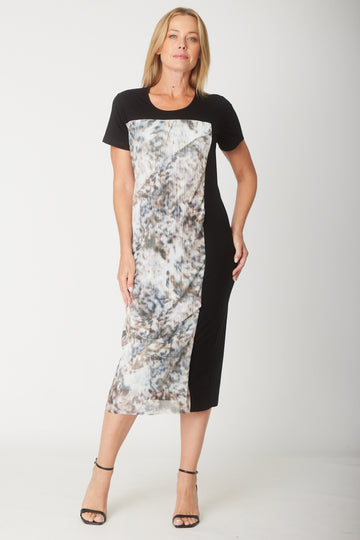 Spliced Mesh Dress- Print - 31549 - Spring/Summer