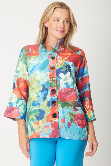 Summer Brights 3/4 Shirt -  Multi - 31561 - Clothes for Senior & Elderly Women