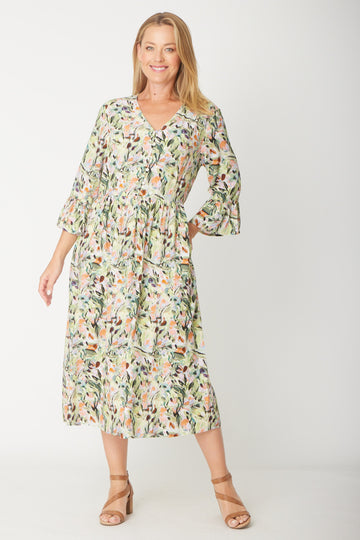 Gemma Ruffle Dress -  Forest - 31570 - SUMMER