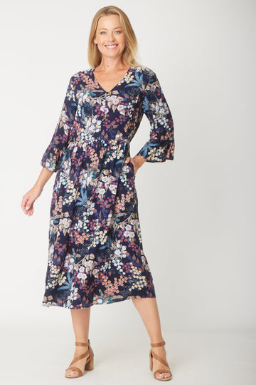 Gemma Ruffle Dress -  Print - 31570 - 