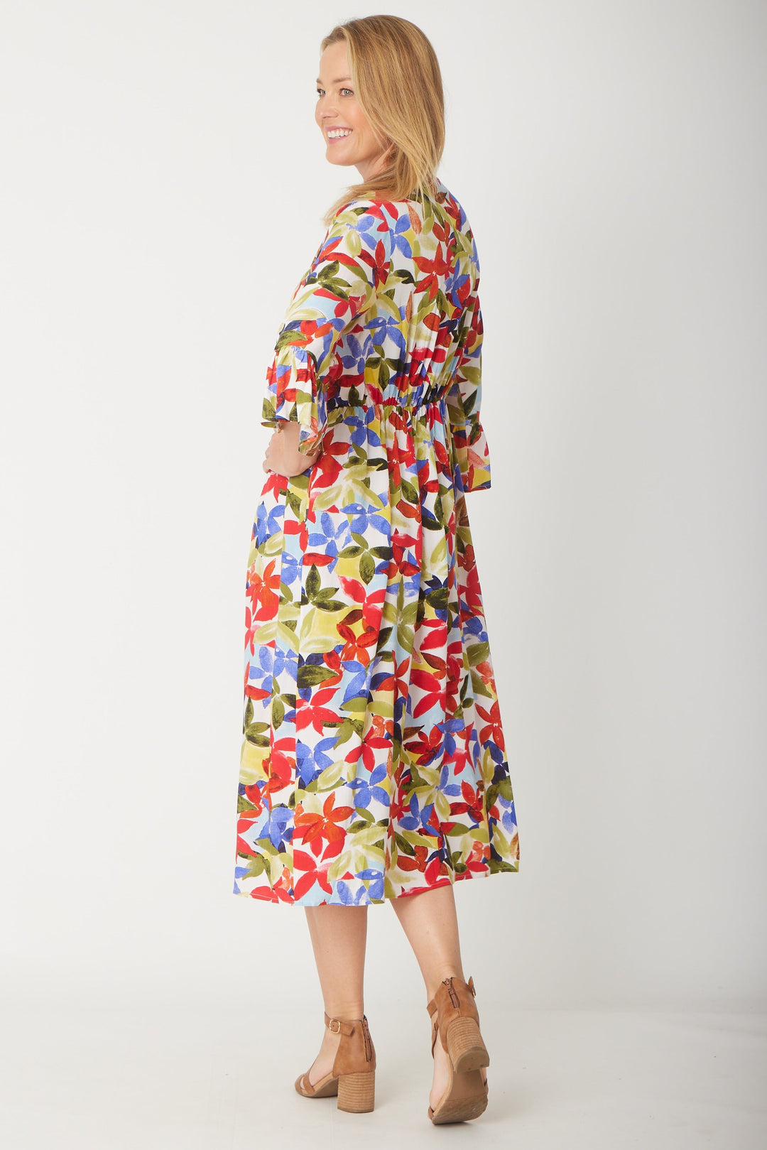 Gemma Ruffle Dress -  Red Print - 31570