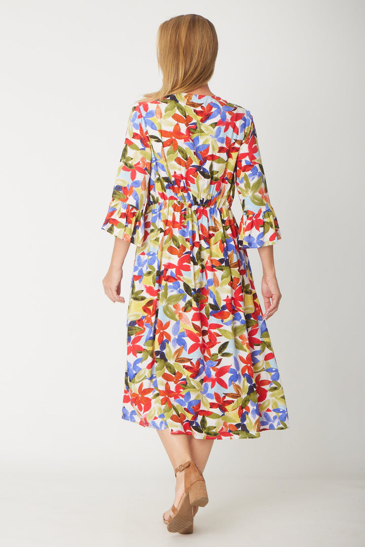 Gemma Ruffle Dress -  Red Print - 31570