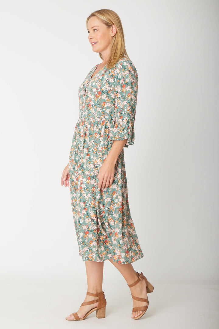 Gemma Ruffle Dress -  Sage - 31570