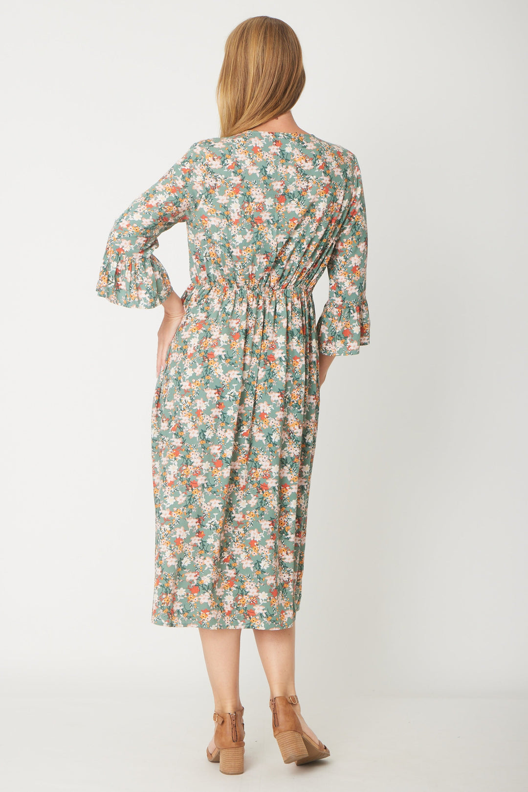 Gemma Ruffle Dress -  Sage - 31570