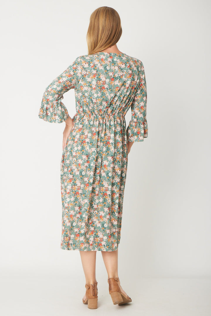 Gemma Ruffle Dress -  Sage - 31570