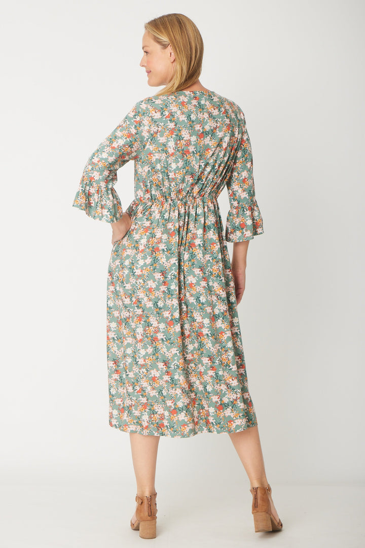 Gemma Ruffle Dress -  Sage - 31570