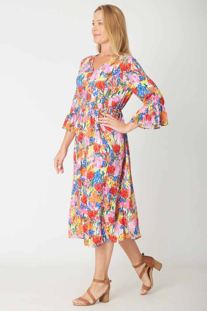Gemma Ruffle Dress -  Multi - 31570