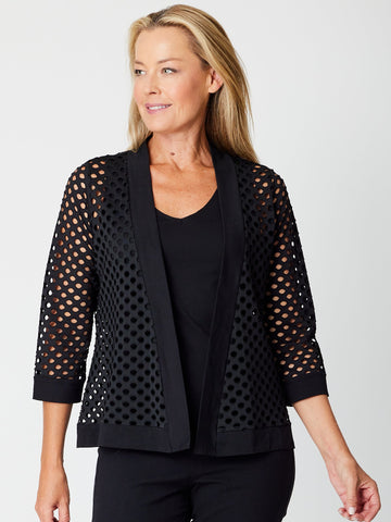 Holey Cardy - Black - 31571 - Clothes for Senior & Elderly Women