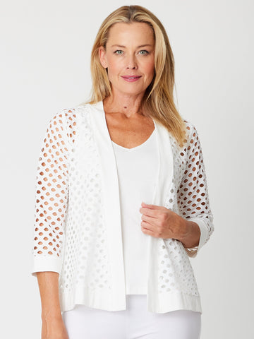 Holey Cardy - White - 31571 - Clothes for Senior & Elderly Women
