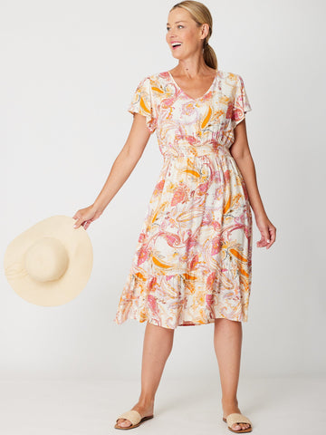 Kiara Fun Pocket Dress - Melon - 31578 - Luna Sky