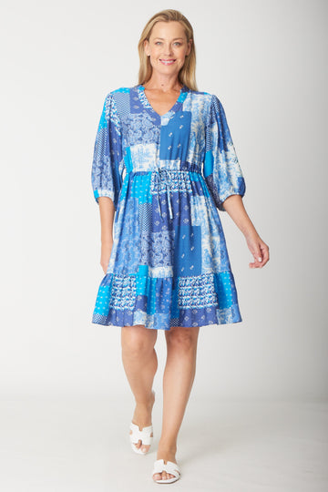 Patchwork Dress - Royal - 31580 - Spring/Summer