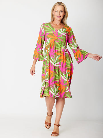 Tina Summer Bell Sleeve Dress - Tropical -31586 - SUMMER