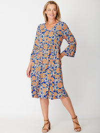 Simmy Bell Sleeve Dress - Royal - 31587