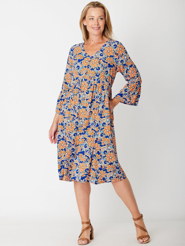 Simmy Bell Sleeve Dress - Royal - 31587