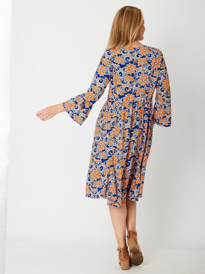 Simmy Bell Sleeve Dress - Royal - 31587