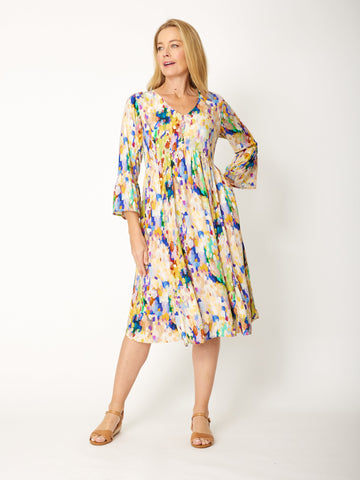 Racheal Bell Sleeve Dress - Spot Multi - 31588 - Clothes for Senior & Elderly Women