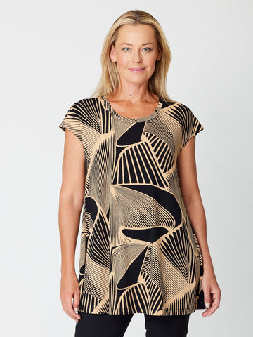Swing Jersey Top - Blkcamel - 31598 - SUMMER