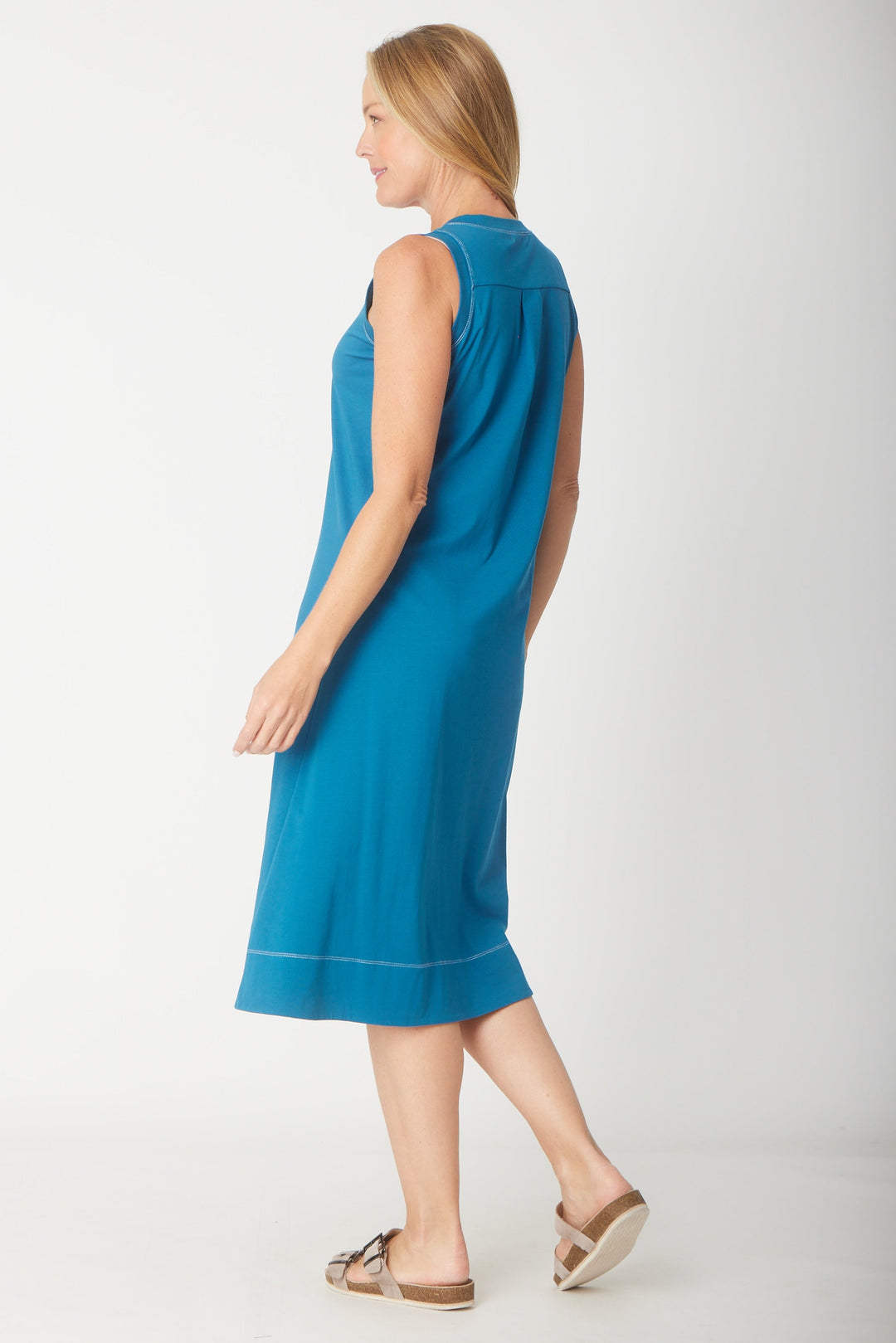 Sleeveless Contrast Dress-- Ocean- 31604