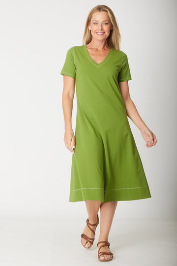 Short Sleeve Contrast Dress - Fern- 31605 - Spring/Summer