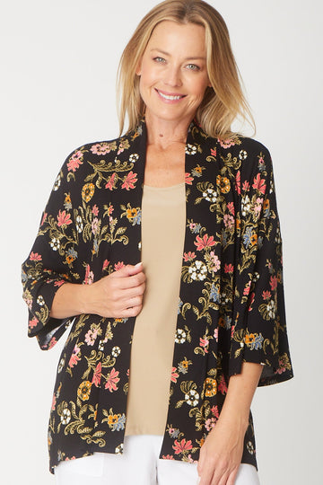 Viscose Jersey Jkt - Black Floral - 31608 - 